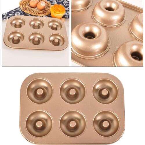 Carbon Steel 6 Cup Doughnut Baking Mold Donut Making Mould Non Stick Pan