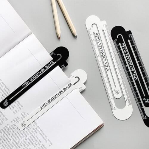 BZNVN Black White Creative Lovely Metal Bookmarks Measuring Ruler 12/15CM