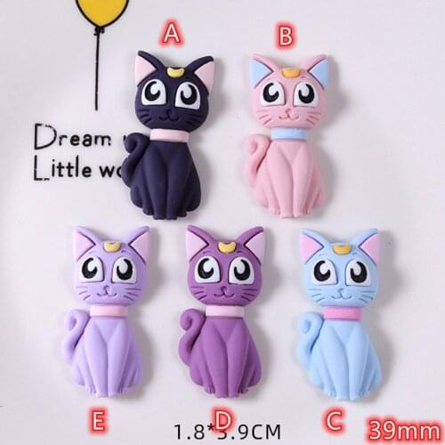 Cabochons Cats 10Pcs Resin Lovely Animals Flatback Cabochon Scrapbook Kawaii DIY Embellishments Accessories