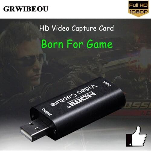 Video Capture Card HDMI Video Capture Card Streaming VHS Board Capture USB 2.0 Card Grabber Recorder Box for PS4 Game DVD Camera