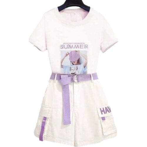 New Girls Clothes Sets Summer Short Sleeve T-Skirt+Shorts 2Pcs Clothing For Children Outfits Girls Clothes Plus Size S M LXL