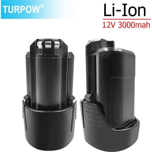 Turpow BAT411 12V 3.0Ah Li-Ion Battery For Bosch 12V cordless Electric Drill Rechargeable Battery On for BAT412 BAT412A BAT411A