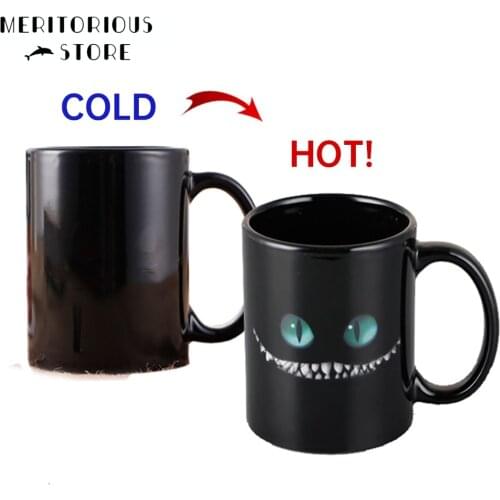 Cute Devil Cup Hot Reaction Coffee Cup 330ml Creative Color Changing Ceramic Magic Tea Milk Coffee Mug Funny Gift To Friends