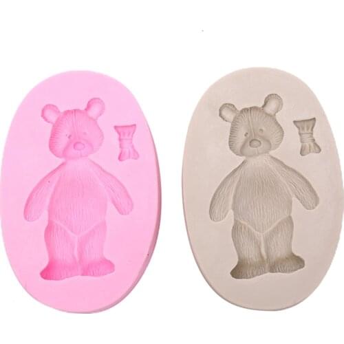 Cute Bear Confectionery Fondant Silicone Mold Party Cupcake Decorating Tools Polymer Clay Soap Molds Chocolate Gumpaste Moulds