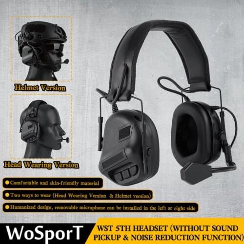 New Style Tactical Headset Outdoor Shooting Military Headphone Head Wearing Version & Helmet Version Headphones