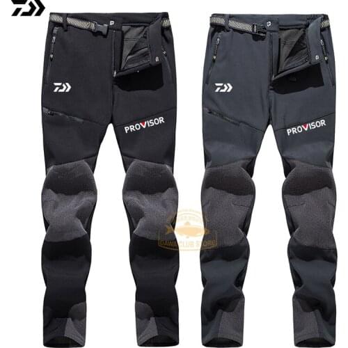 2021 New Daiwa Fishing Pants Keep Warm Winter Pants Waterproof Outdoor Camping Hiking Pants Fleece Windproof Skiing Trousers