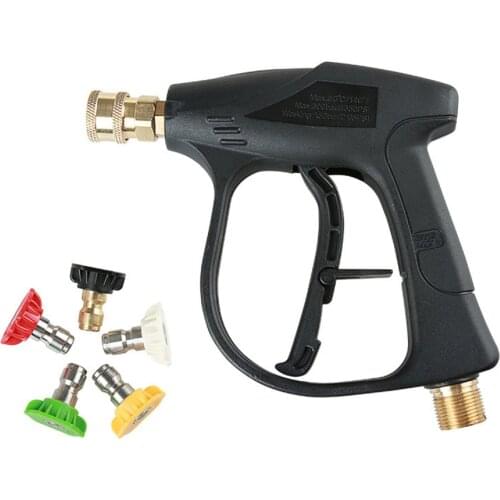 4000PSI High Pressure Water Washer Spray Gun With 5-Color Nozzles Tips For Car Cleaning (Black)