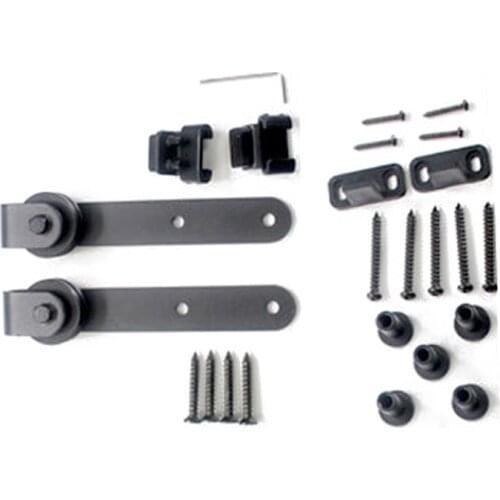 Carbon Steel Sliding Barn Door Hardware Kit Top Mounted Hanging Rail Hanger Track Closet Door Roller Rail Smooth Sliding Rollers