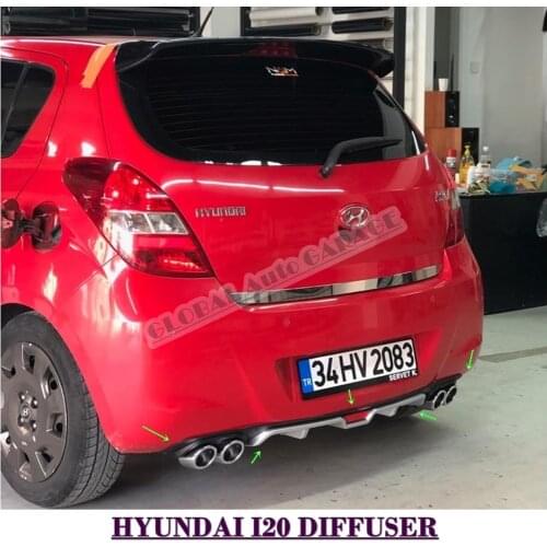 For Hyundai I20 Diffuser 2009 2010 2011 2012 2013 2014 Rear Bumper Extension Attachment Car Styling Auto Accessory Exhaust