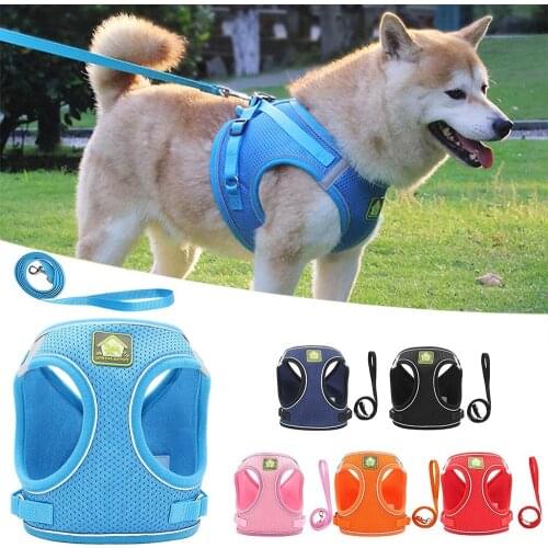 New Pet Reflective Chest Strap Nylon Mesh Breathable Vest-style Dog Leash Small and Medium Cats and Dogs Clothing Supplies