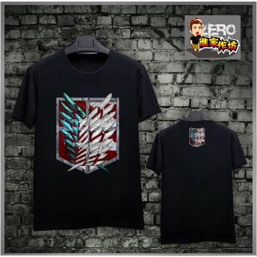 Top Anime Attack on Titan Cosplay T-shirt Summer Short Sleeve Cute Casual Fashion MEN&WOMEN T-shirt Free Shipping
