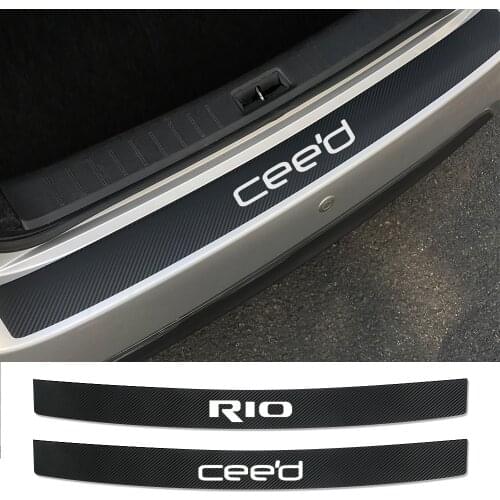 Carbon Car Rear Bumper Stickers For Kia Sportage 3 4 QL Rio 3 4 K2 Optima Sorento Picanto Ceed Forte Cadenza K9 Soul Accessories