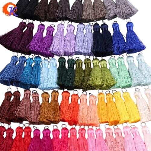 Cordial Design 2Pcs/Lot 4CM Jewelry Accessories/Silk Tassel/Tassels With Rhodium Ring/DIY/Hand Made/Tassels For Earring Findings