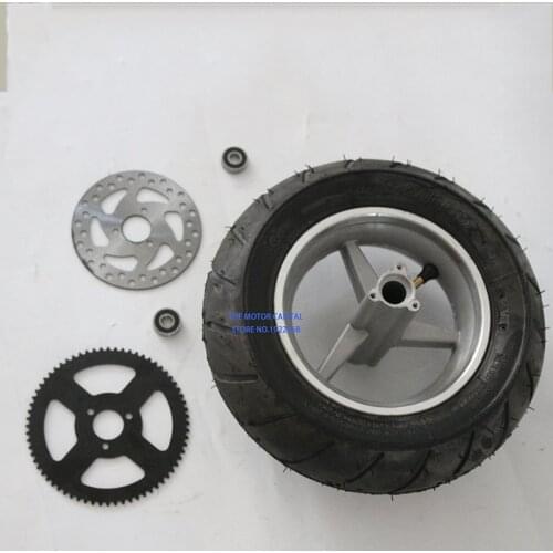 Super110/50-6.5 Tubeless Tire Rear Wheels with Brake Disc Rear Sprocket for 47cc/49cc 2stoke Mini Pocket Bike90/65-6.5wheel &dis