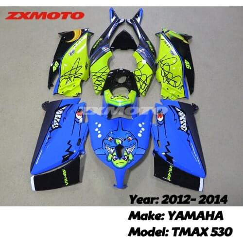 ZXMOTO Full Fairing Bodywork Kit Panel ABS Plastics Fit For 2013 to 2014 YAMAHA TMAX 530 13 14 Matte Black