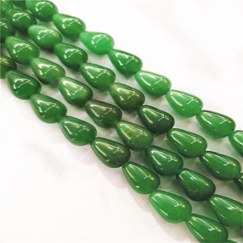 1 Strand/28pcs 14x10mm Wholesale Natural Green Aventurine Teardrop Loose Beads DIY Jewelry Accessories 15.5inch S475