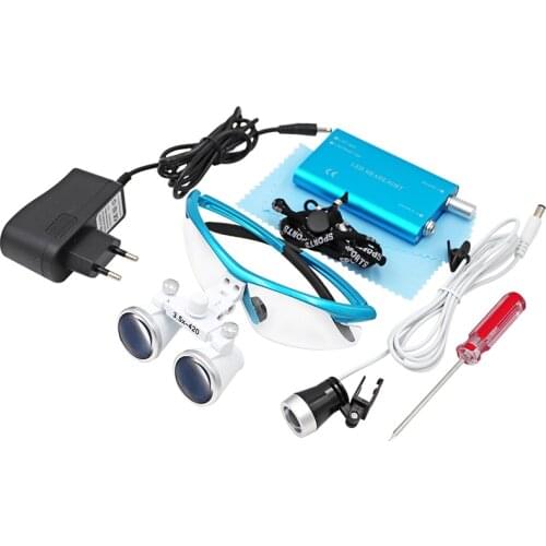 3.5X Dental Loupe Magnifier Binocular Magnifier Surgery Surgical Medical Operation Loupe with Spotlight Head Light