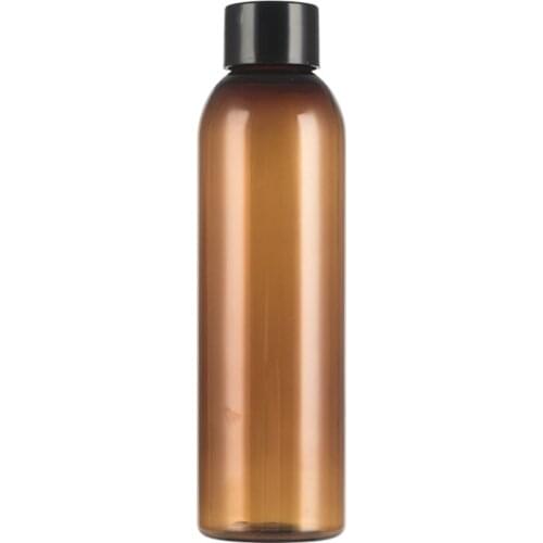 30pcs 150ml pet bottle price Amber screw cap w/ stopper dispenser liquid cosmetic bottle wholesale Nigeria cosmetics packaging