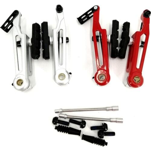 406 451 Folding Bike V Brake Caliper 108mm Long Arm Aluminum Alloy Red Silver 16/18/20 Inch Wheelset Brake Upgrade Modification