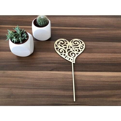 5 PCs wooden heart rod love Valentines Day home decoration party decoration DIY size 12x24 cm and 3 mm thick