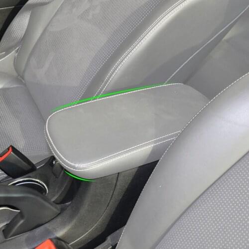 Car Accessories Interior Center Console Lid Armrest Box Leather Cover Sticker Trim For Chrysler 200 2011 2012 2013 2014 Gray