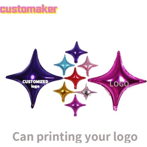 Custom Logo 4 star aluminum balloon KTV background decoration adult birthday party mall opening Ceremonial decoration