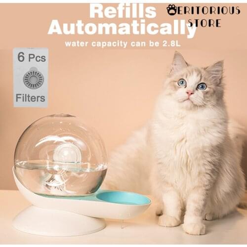 Snails Bubble Automatic Cat Water Bowl Storage Fountain For Pets Water Dispenser Large Drinking Bowl Cat Drink No Electricity