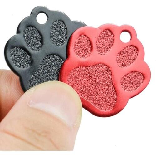 DHL Free Shipping Aluminium Alloy Mix Colors 100 Pcs/ Lot Dog Paw shaped Pet Tags DIY Dog Cat ID Tags Dog Name Tag