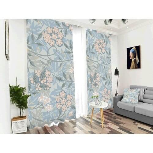 Homessa Floral Modern Backdrop Curtain