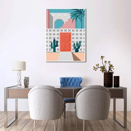 Cactus Tree Plant Canvas Painting Interior Wall Art Nordic Poster Modern Simple Home Decor Picture for Living Room Frameless