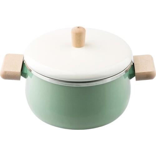 Casserole Porcelain Soup Pot Milk Pot Home Simple Style Nordic Wind Thickening Baby Rice Paste Enamel Stew Pot Anti-scald