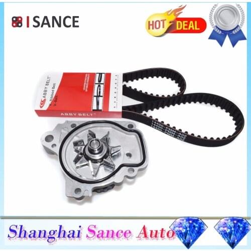 ISANCE Water Pump & Rubber Seal & Timing Belt Kit For Honda Civic 1.7L 2001 2002 2003 2004 2005 OE# 14400-PMM-A02 19200-PLM-A01