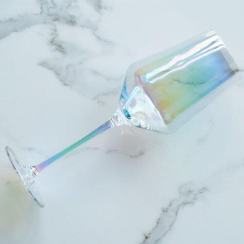 Creative Rainbow Color Goblet Personality Champagne cup Japanese style Phnom Penh party ion plating crystal glass red wine glass