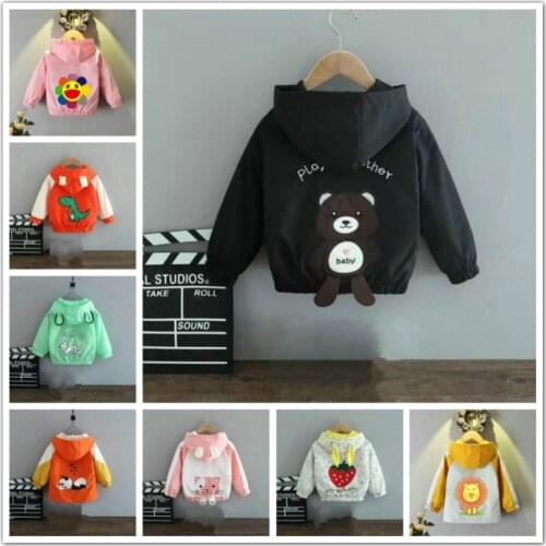 Girls Jacket For Kids Boys And Girls Hoodies Windbreaker Children Outwear Baby Outfit Jackets Spring Autumn Coat Cartoon Clothes