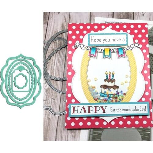 Laced Oval Rectangle Frame Set RectraMetal Cutting Dies For Card Making Scrapbooking Album Embossing Dies New 2019