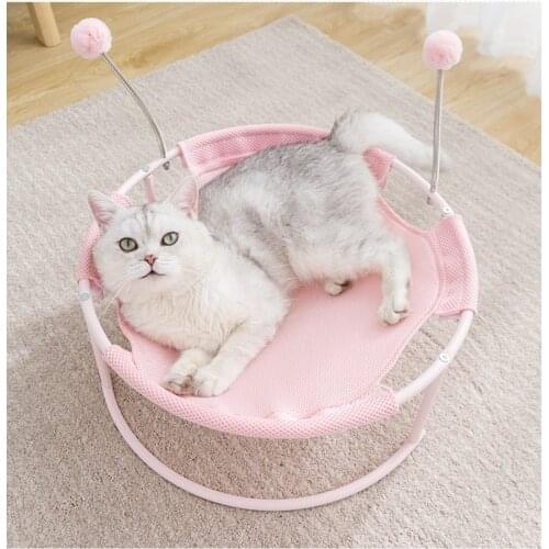 New Cat Hammock Pet Bed Cat Recliner Shaker Breathable Mesh Cloth Removable And Washable Small Pet Cat Summer Bed Puppy Products