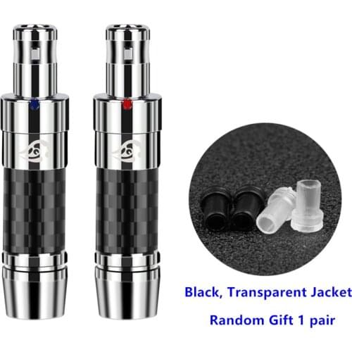 For HD800 HD800S HD820 D1000 Hifi Headphones Jack Earphone Pins Carbon Fiber Rhodium Plated Soldering Audio Connector Adapter