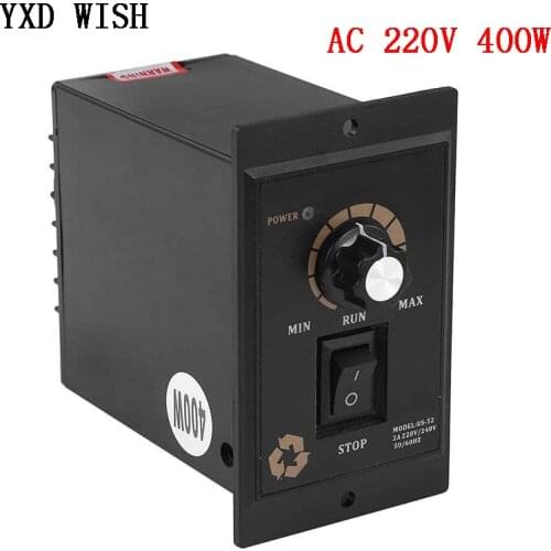 400W AC 220V Motor Speed Voltage Regulator Controller 50Hz 0-1450rpm Digital Adjustable Stepless Motor Speed Regulator AC 220 V