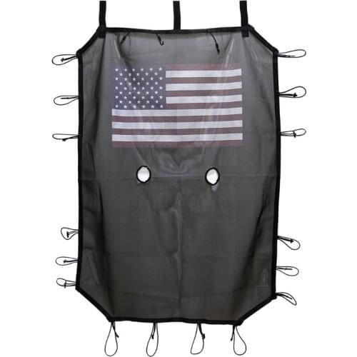American Flag Printed Sunshade Mesh Shade Top Cover Anti-UV Protection Sun Blocker for 4-Door Jeep-Wrangler Car Models