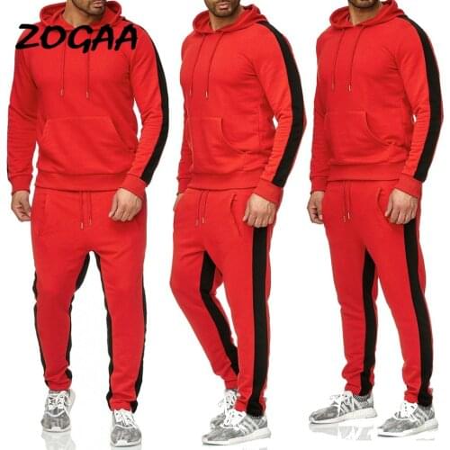 ZOGAA 2020 Brand Sporting Men Warm Hooded Tracksuit Track Sweat Suits Mens Gyms Sportswear Hoodies+Pants Casual Sporting Sets