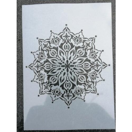 1pc Size A4 A3 A2 DIY Layering Mandala Stencils Wall Painting Scrapbook Coloring Embossing Album Decorative Template