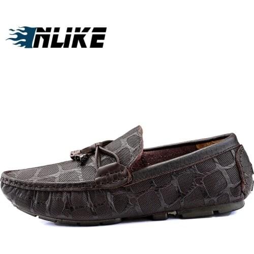 Luxury Casual Shoes Men Loafers Genuine Leather Flat Slip on High Quality Designer Shoes