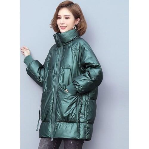 Women Winter parkas 2021 new Solid color Thick zipper warm windproof jackets female Large size M-2XL