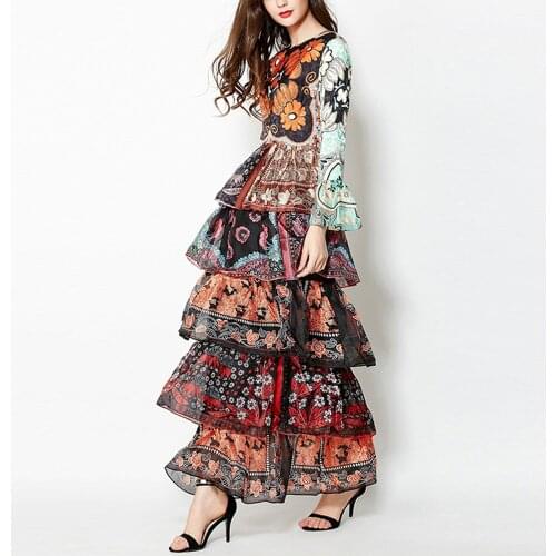 Autumn Women Bandage Long Maxi Dress Women Vestido Sexy Long Sleeve Floral Print Dress Celebrity Evening Party Dresses