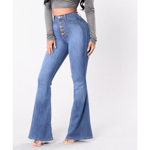 Winter Women Butt Lifting Denim Flared Pants Elegant Ladies High Waist Jeans Trousers Retro Casual Flares Wide Leg Mom Jeans