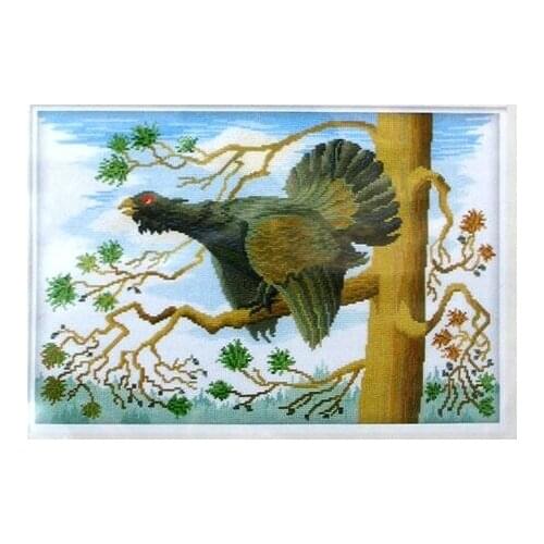Gold Collection Beautiful Counted Cross Stitch Kit Capercaillie Black World Grouse Big Bird Flying Migration rto m107