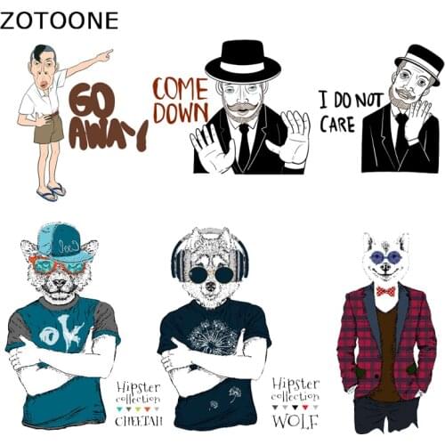 ZOTOONE Fashion Man Iron on Patches Heat Transfers Stickers for Stripes Clothes Decor DIY Adult Patch Washable Print Applique I