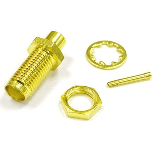 1pc SMA female jack nut RF Coax Connector Solder for Semi-flexible Cable RG402.141" Straight Goldplated NEW wholesale