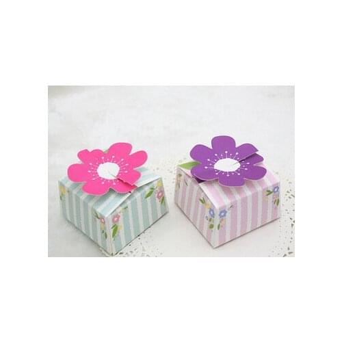 100pcs/lot Candy Boxes with Flower paper Candy Boxes Chocolate Wedding Favor Party Gift