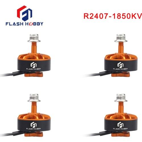 4pcs/ Lot Flash Hobby CW/CCW R2407 1850KV 3-6S Brushless Motor for RC Drone FPV Racing